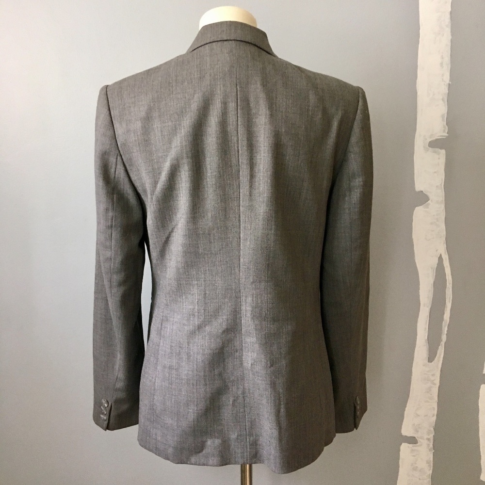 Talbots Wool Button Up Blazer Gray Size 8 Petite - image 5
